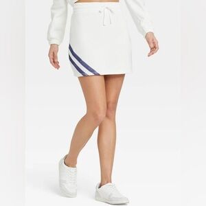 •Large• New Ladies Greyson Threads Fleece Lined USA Patriotic White Tennis Skirt